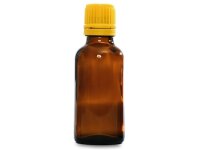Bottiglia marrone 30 ml con contagocce giallo 